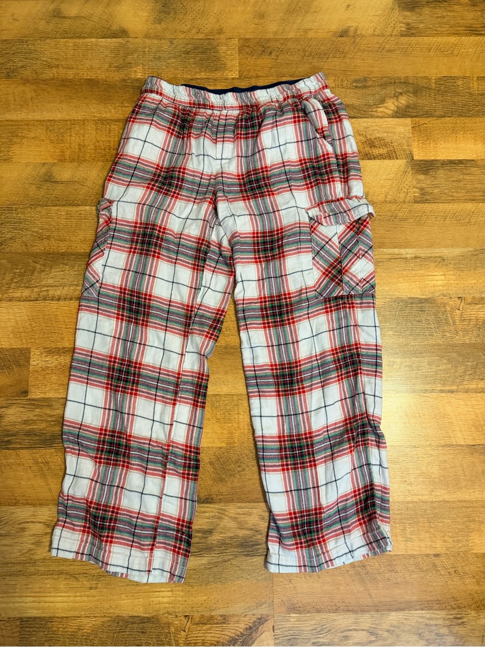 aerie Red and White Plaid Flannel Pajama Pants